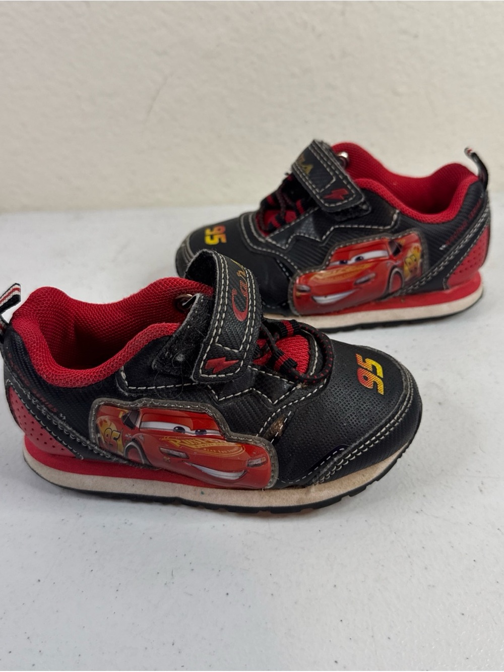Kids Black & Red Lightning McQueen Sneakers